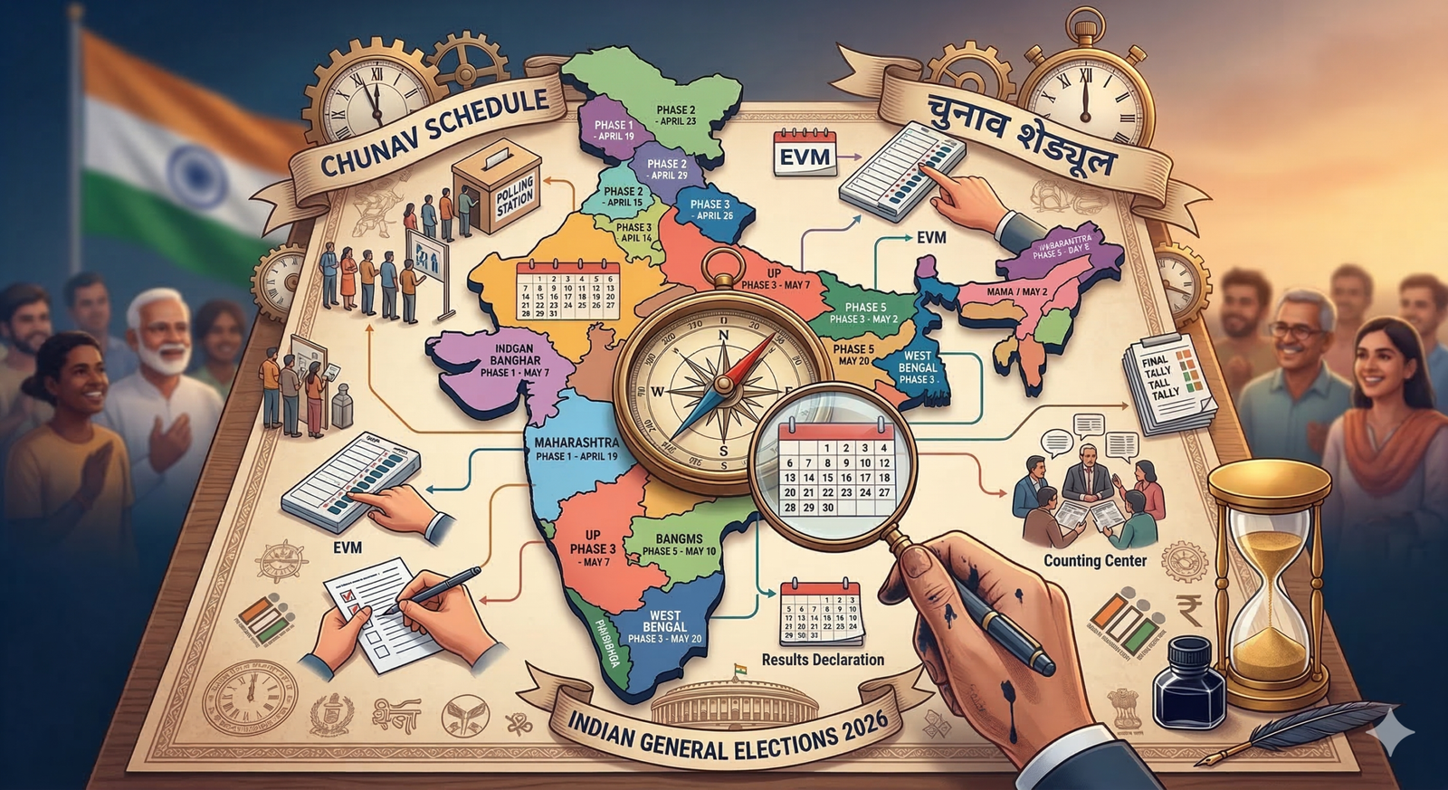 बंगाल, असम, तमिलनाडू,केरल, पुडुचेरी में चुनाव का एलान आज चार बजे होगा